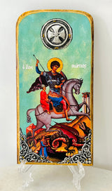 Saint George Turquoise Icon