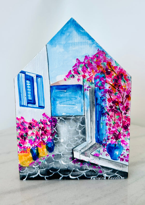 Hand Painted Greek Island Art Decor