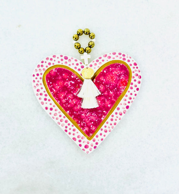 Ceramic Heart Decor - Pink