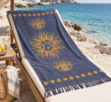 Aegean Sun & Mati Beach Towel - Navy