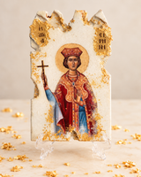 Saint Eirini Icon - White & Gold