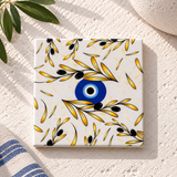 Olive Branch Mati Ceramic Coaster
