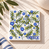 Olive Branch Mati Ceramic Coaster