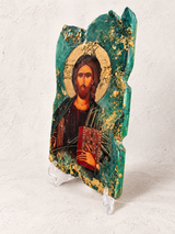 Jesus Icon - Emerald Teal
