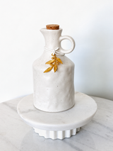 White Matte Olive Oil Dispenser - Olive Branch or Mati Decor