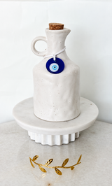 White Matte Olive Oil Dispenser - Olive Branch or Mati Decor