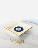 Cobalt Blue Mati Display Plate with Gold Trim
