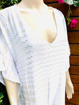 White Kaftan with Gold Sequins