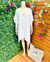 White Kaftan with Gold Sequins