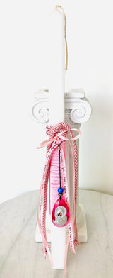 Pink Crystal Panayia & Baby Jesus Pendant Lambatha Easter Candle