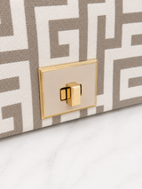 Beige/White Meander Adjustable Clutch and Bag
