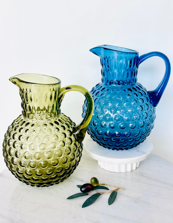 Olive Green Glass Water Jug