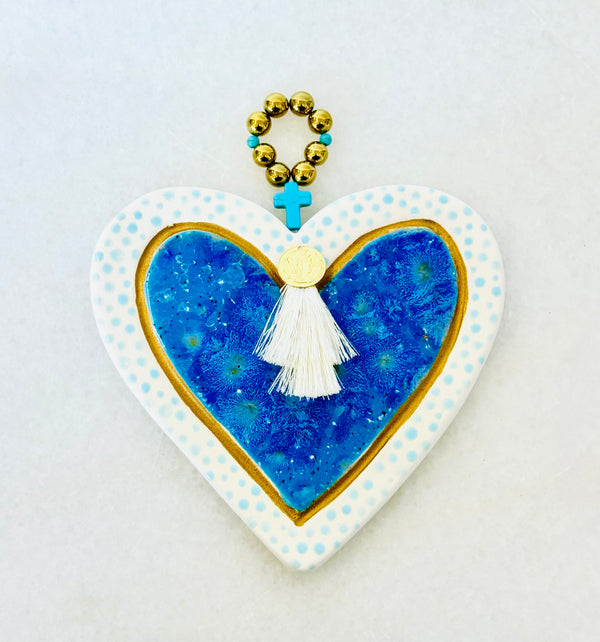 Ceramic Heart Decor - Blue