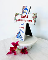 Greek Island Christmas Cross Tile - PRE-ORDER