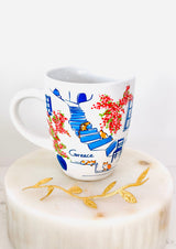 Greek Island Bougainvillea Cappuccino Mug