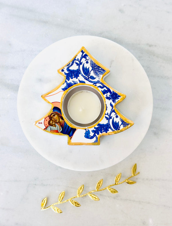 Panayia & Baby Jesus Tree Tea Light Holder - PRE-ORDER