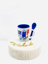 Greek Door and Bougainvillea Espresso Mug with Spoon