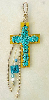 Turquoise Crystal Cross