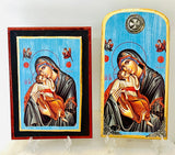 Panayia and Baby Jesus Blue Icon
