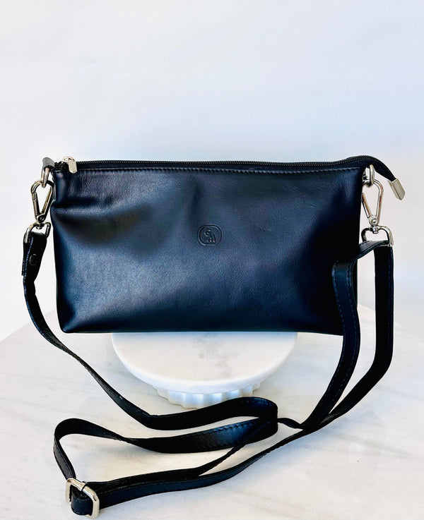 Handmade Greek Leather Bag Black
