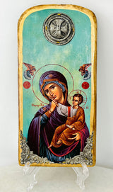 Panayia & Baby Jesus Turquoise Icon