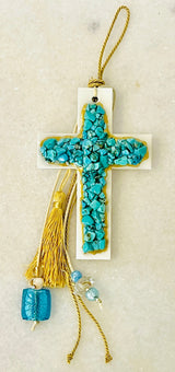 Turquoise Crystal Cross