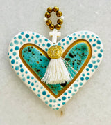 Ceramic Turquoise Heart Decor