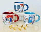 Island Doorways and Bougainvillea Espresso Mugs