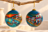 Handcrafted Greek Island Glass Christmas Bauble