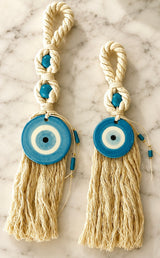 Hanging Mati Tassel Charm - Light Blue