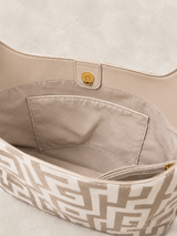 Beige/White Meander Large Bag