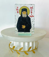 Saint Paisios Glass Icon