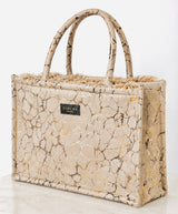 Sorena Beige Gold Large Tote Bag