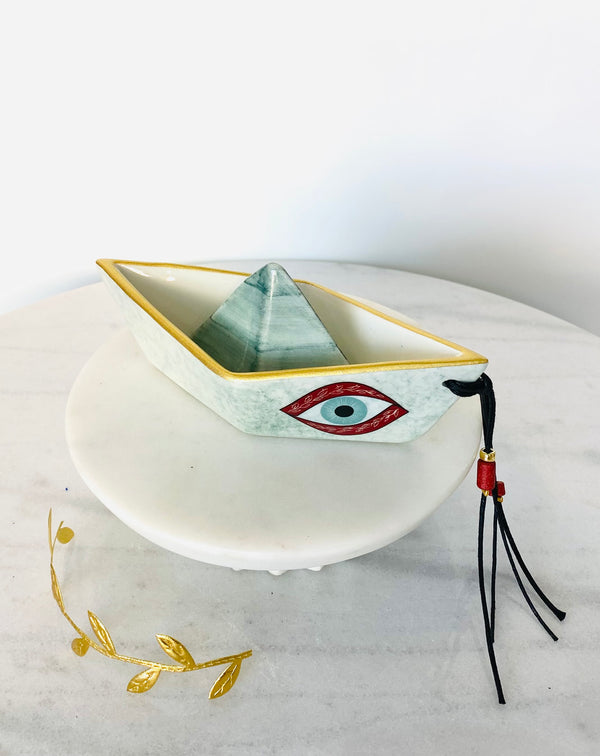 Sage & Red Mati Boat Decor