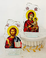 Panayia & Jesus Glass Icon - Medium