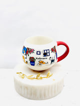 Greek Door and Cat Kalimera Round Mug