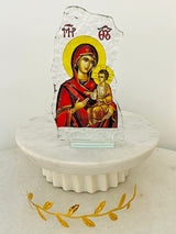 Panayia & Jesus Glass Icon - Medium