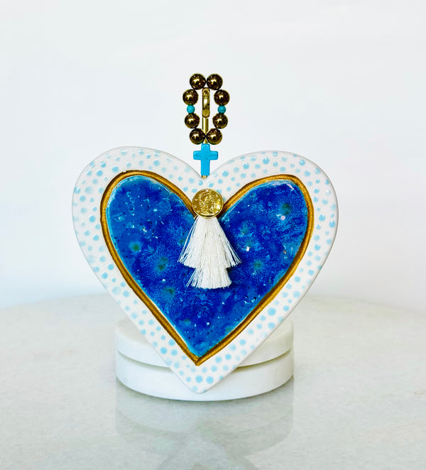 Ceramic Heart Decor - Blue