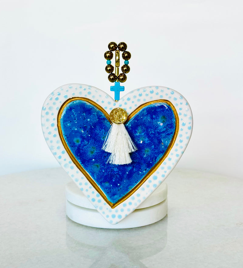 Ceramic Heart Decor - Blue