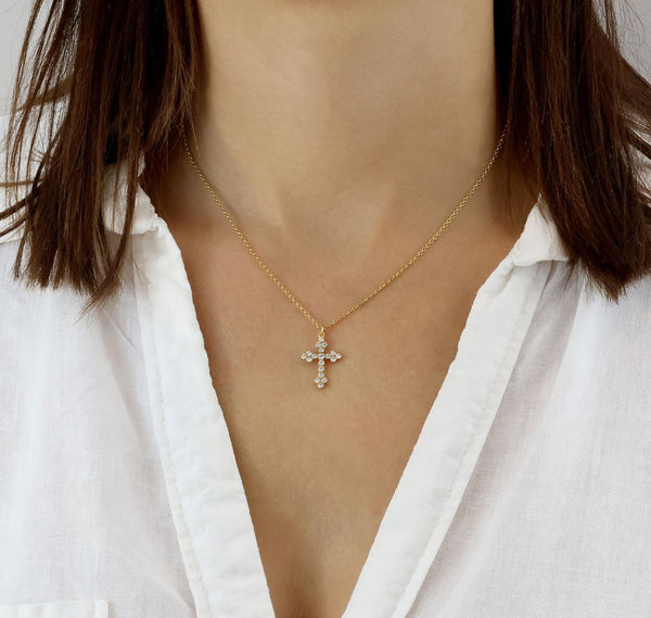 Stella Gold Cross Necklace