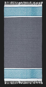 Turqoise and Navy Mati Beach Towel