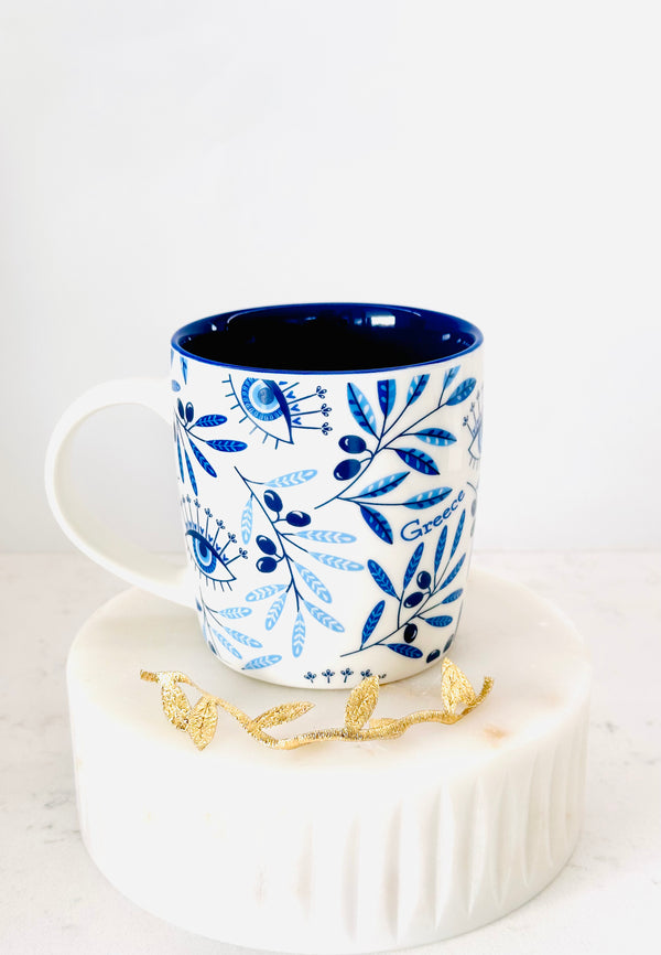 Mati and Olive Coffee Blue Mug- Large