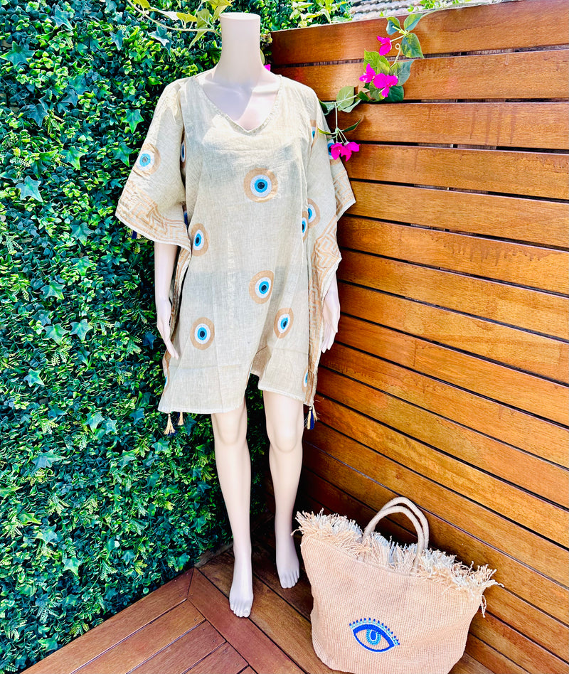 Beige Mati Beach Kaftan