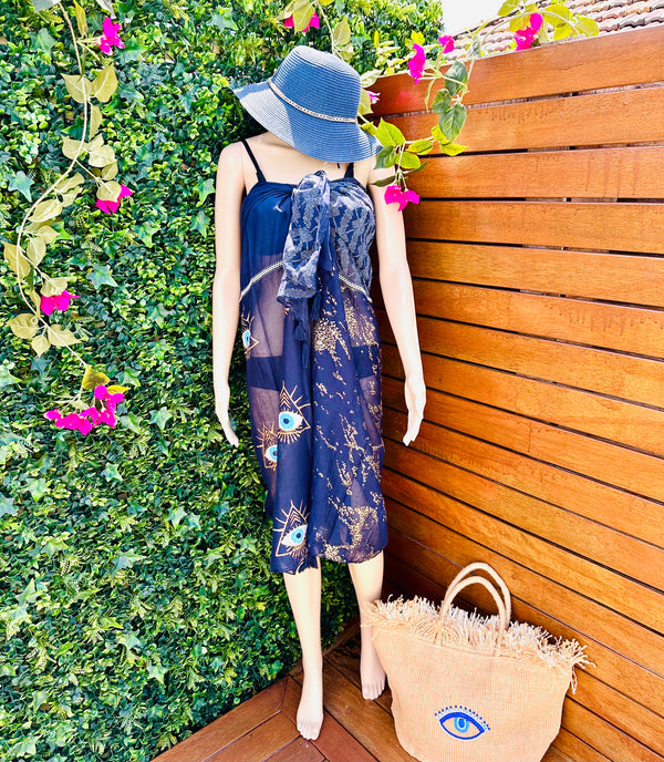 Navy & Gold Mati Sarong