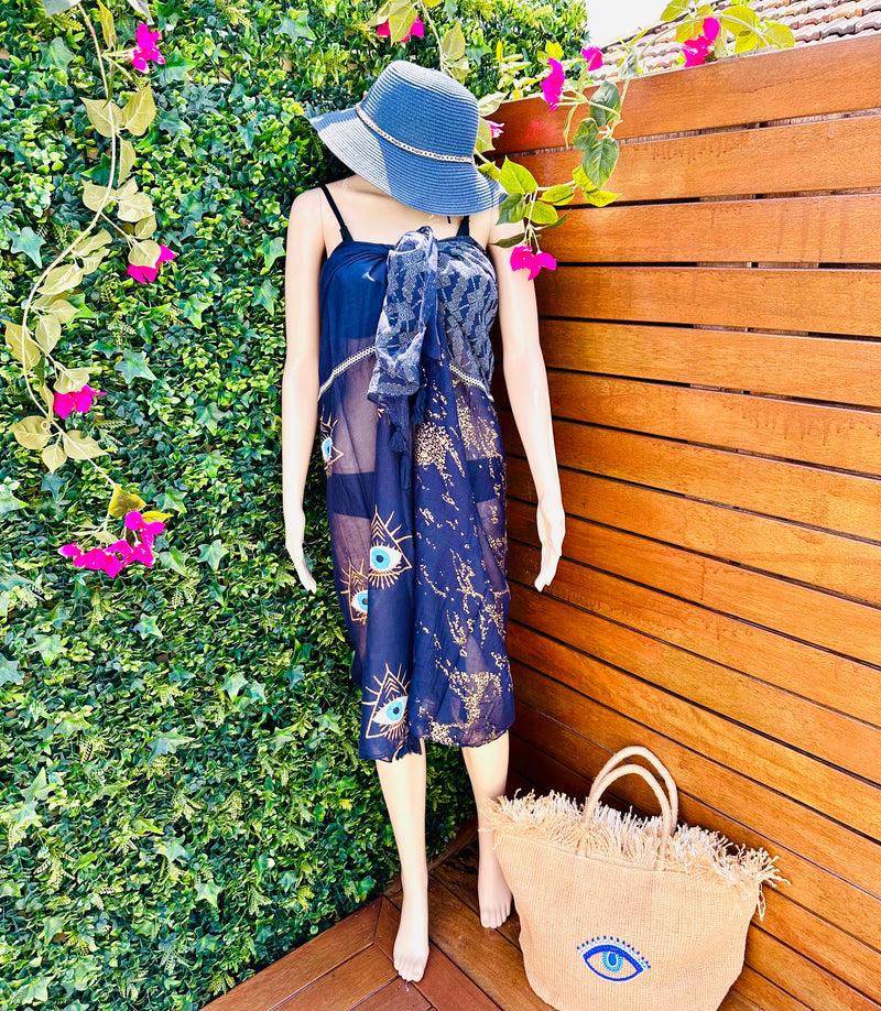 Navy & Gold Mati Sarong