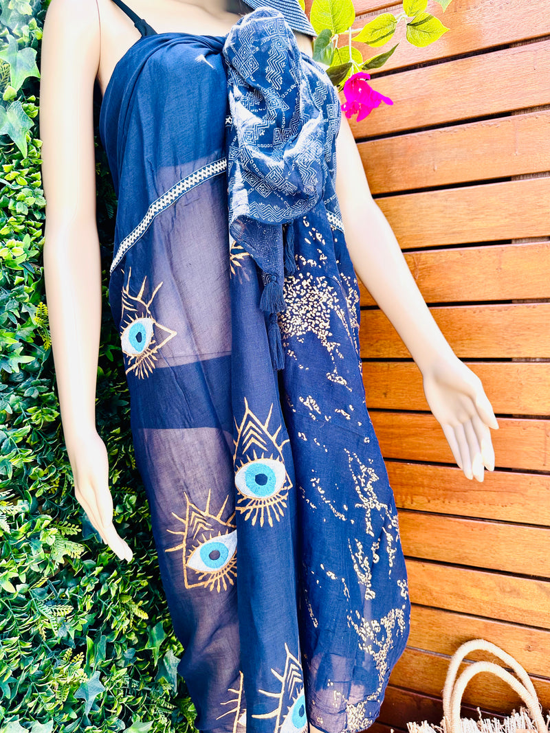 Navy & Gold Mati Sarong