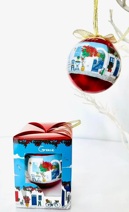 Christmas Bauble - Greek laneways