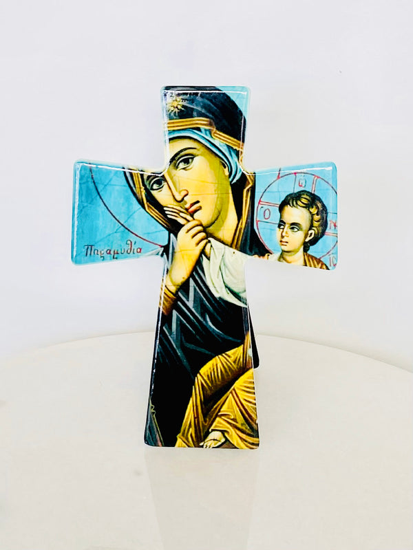 Panayia Tile Cross - Turquoise