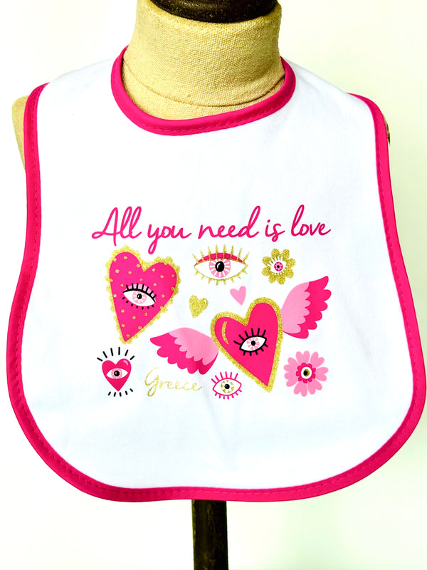Pretty Pink Mati Baby Bib
