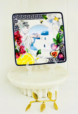 Mediterranean Ceramic Square Trinket Tray